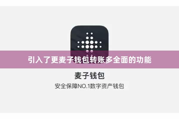 引入了更麦子钱包转账多全面的功能